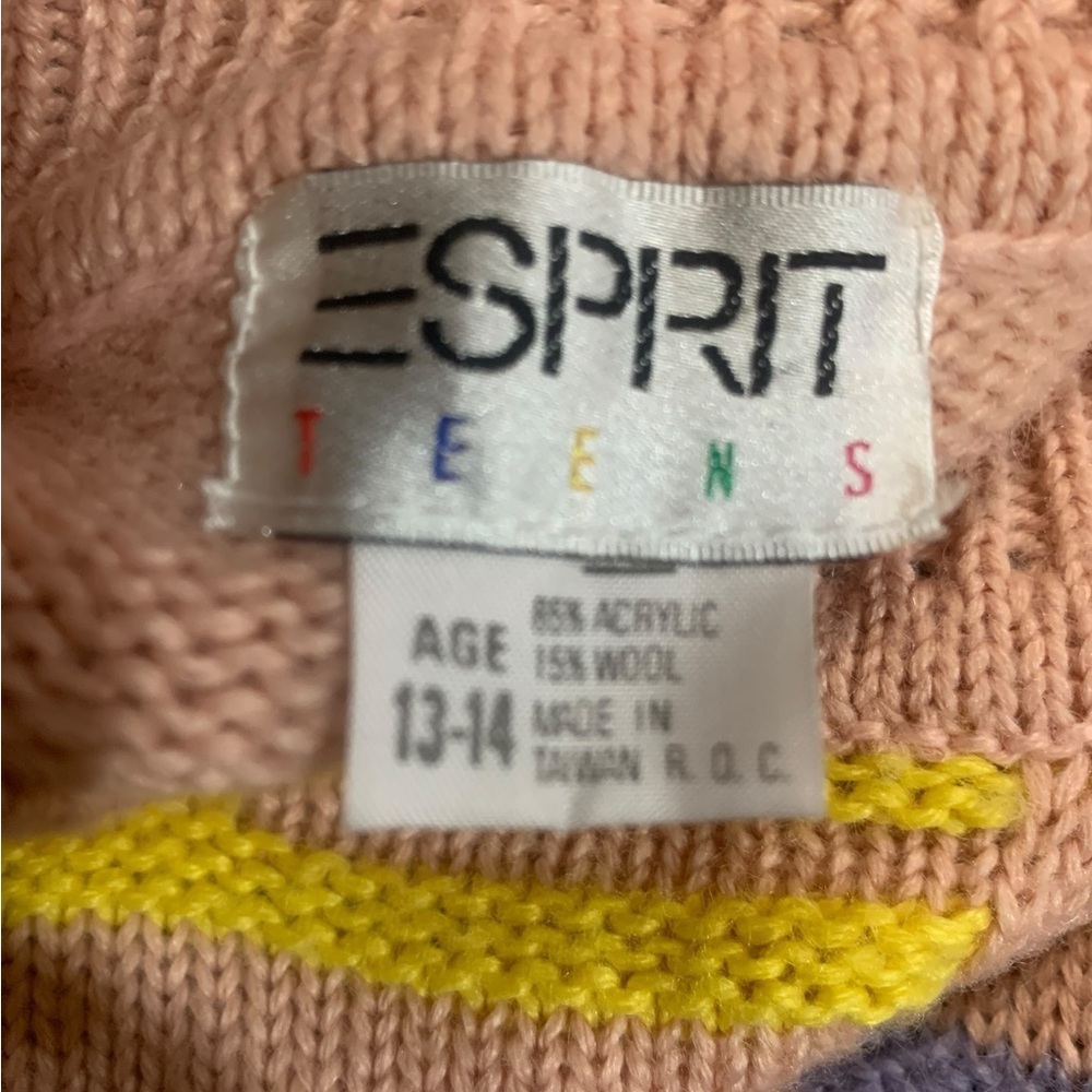 Vntg 90’s teen Esprit colorful geometric sweater size small - Picture 6 of 6